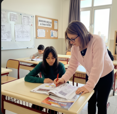 Sınav hazırlığı yapan öğrenciler