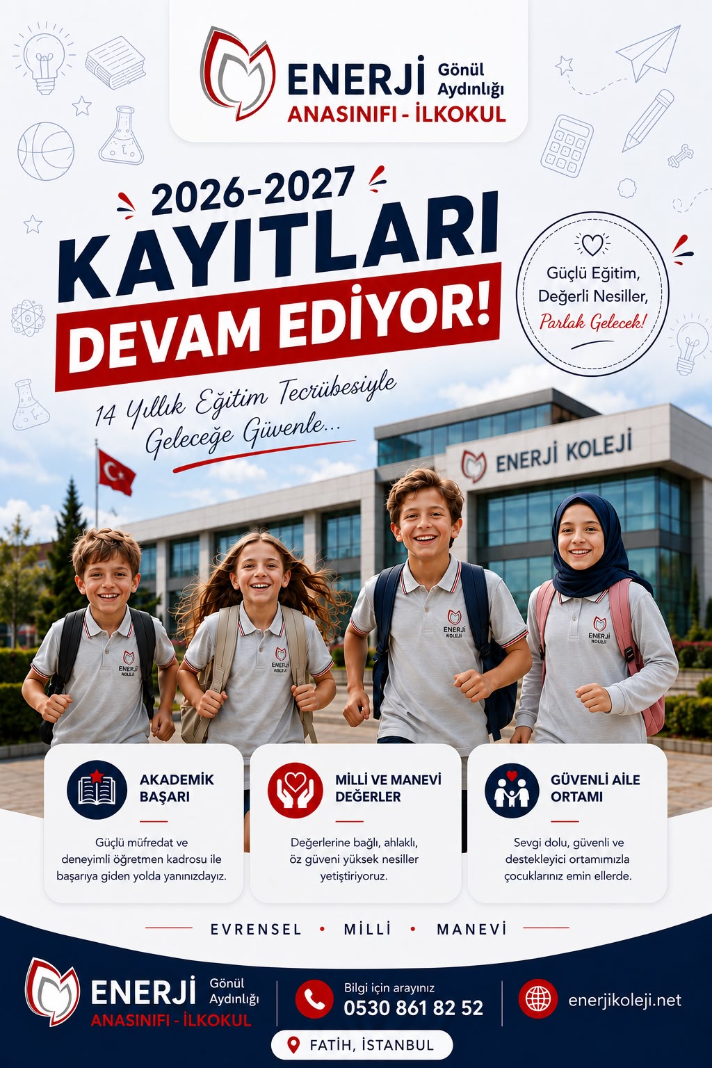 Enerji Gönül Aydınlığı Anasınıfı ve İlkokulu 2026-2027 kayıt duyurusu
